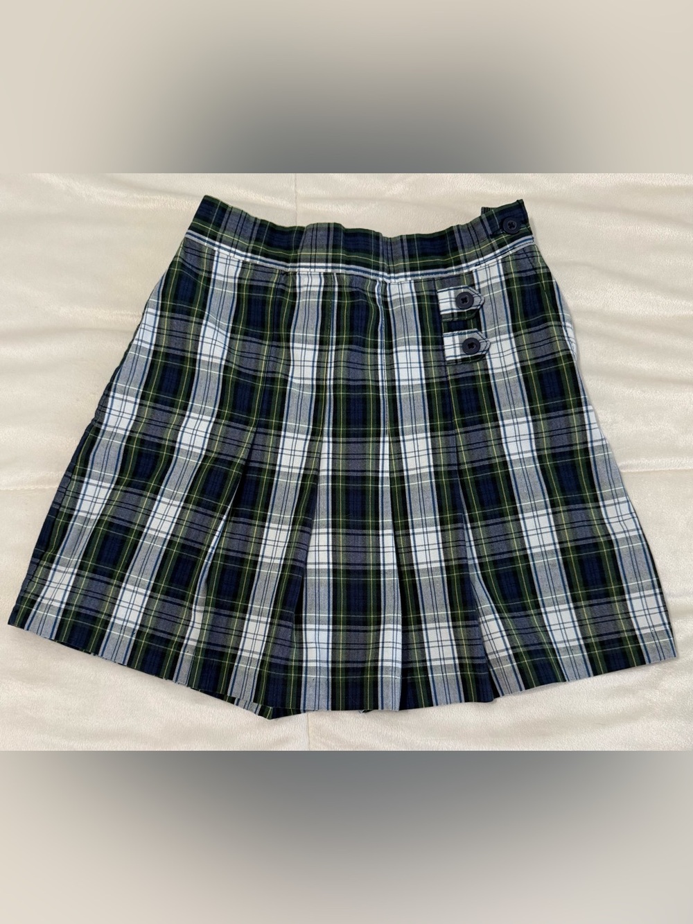 Becky Thatcher Elderwear Girls Sz 10 Plaid School Uniform Skort Blue Green White